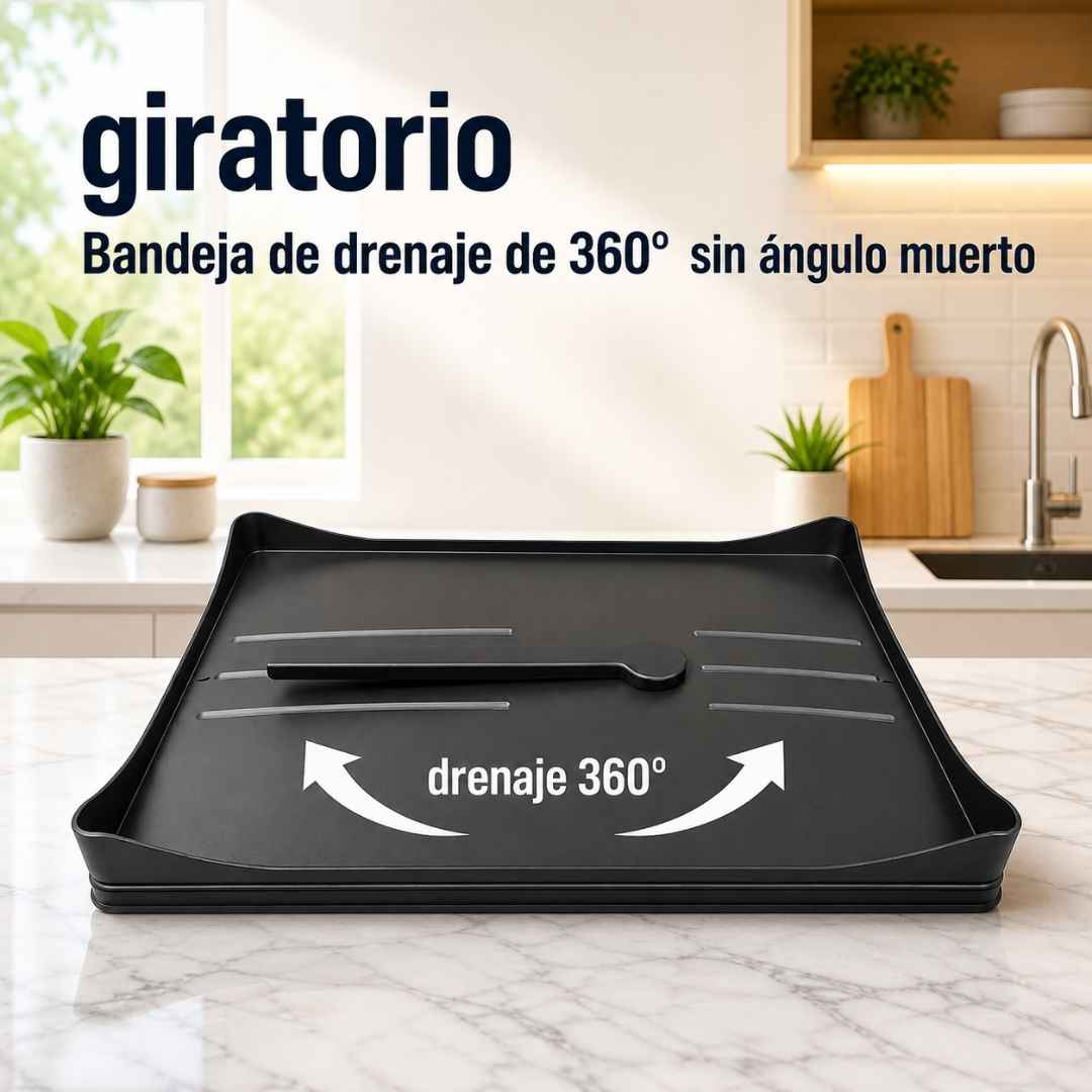 Escurridor de Platos Premium 2 Niveles: Secado Automático, Cero Charcos y Máximo Orden para tu Mesón