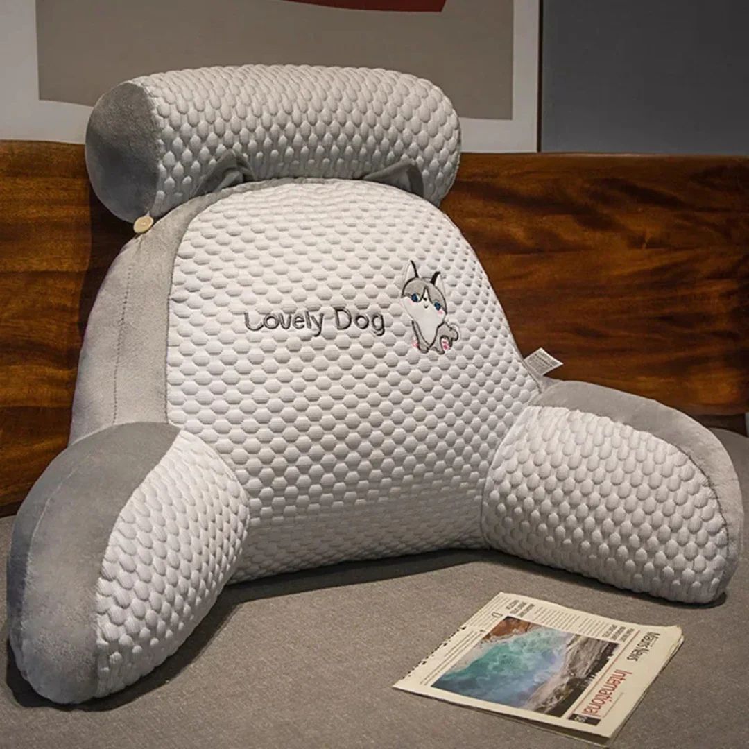 Cojín Para Lectura Cómodo Y Suave Gris