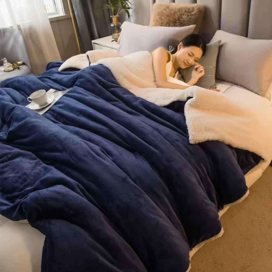 Cobija Premium Piel de Conejo King Ovejera – Lujo y suavidad en cada descanso