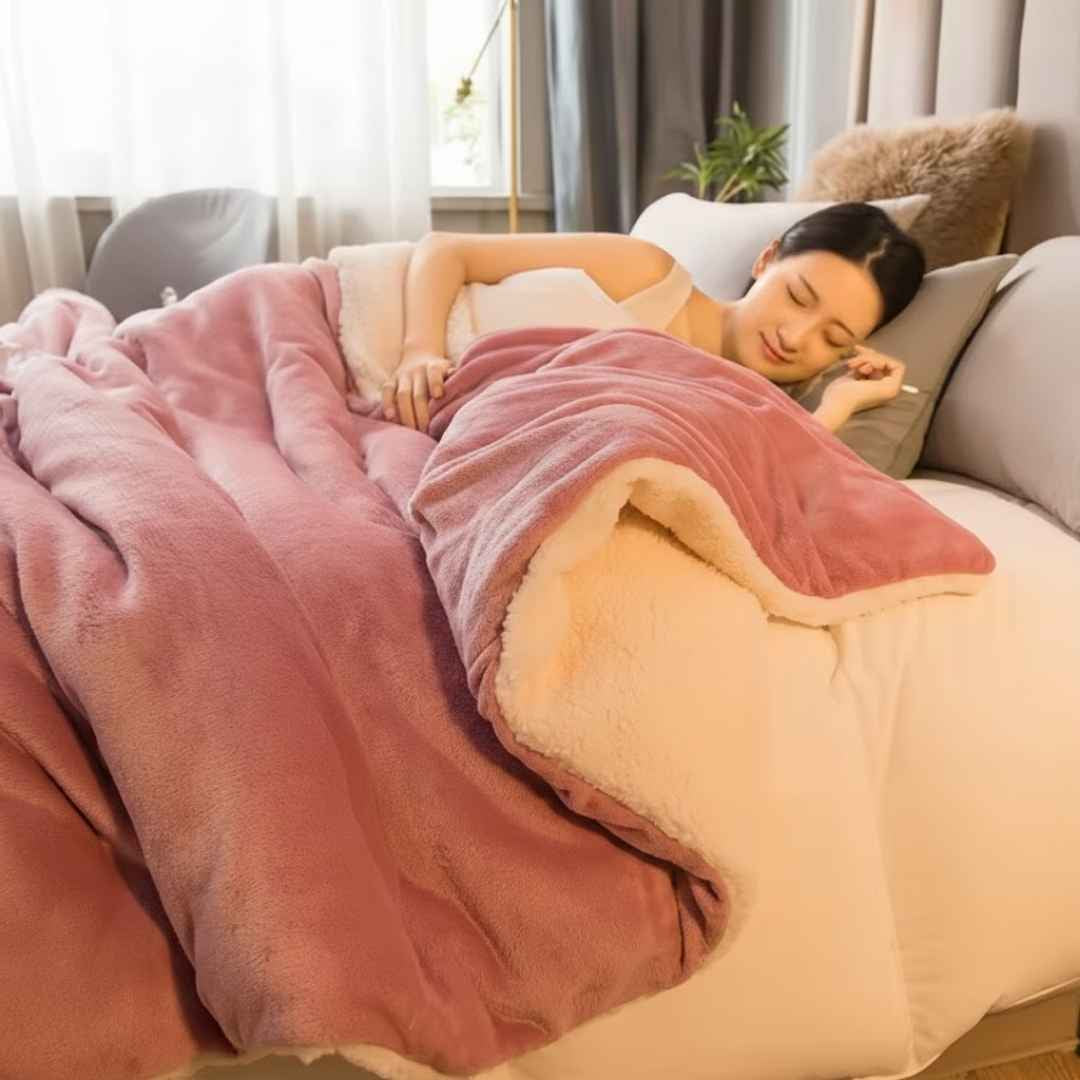 Cobija Premium Piel de Conejo King Ovejera – Lujo y suavidad en cada descanso