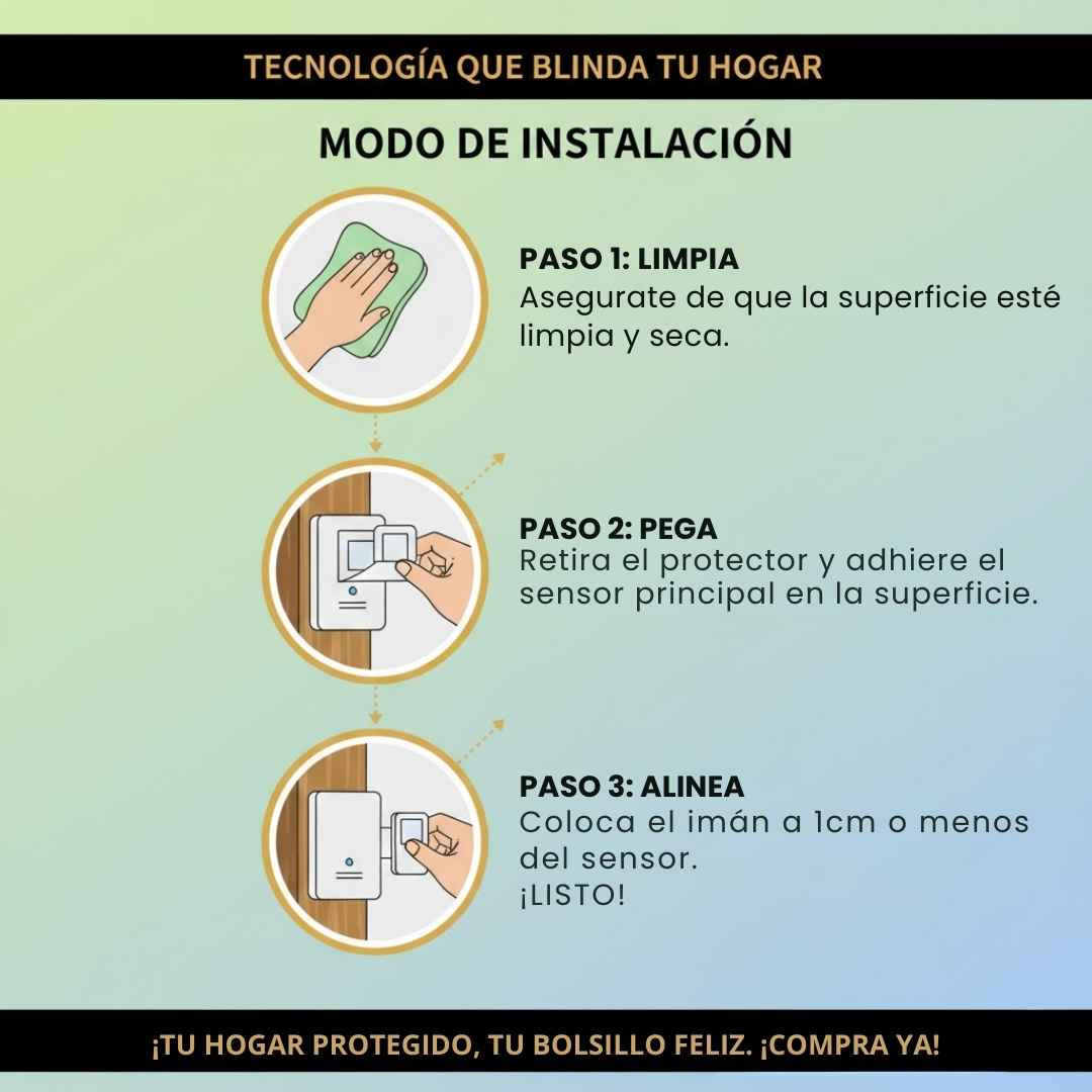 Alarma Inteligente Para Puertas y Ventanas - Blindaje Total para lo que Más Amás
