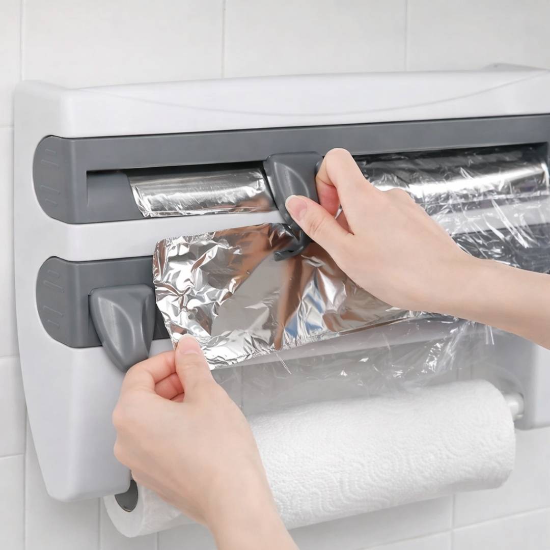 Organizador Multifuncional de Cocina 4 en 1 – Ordena, Corta y Ahorra Espacio en Tu Cocina