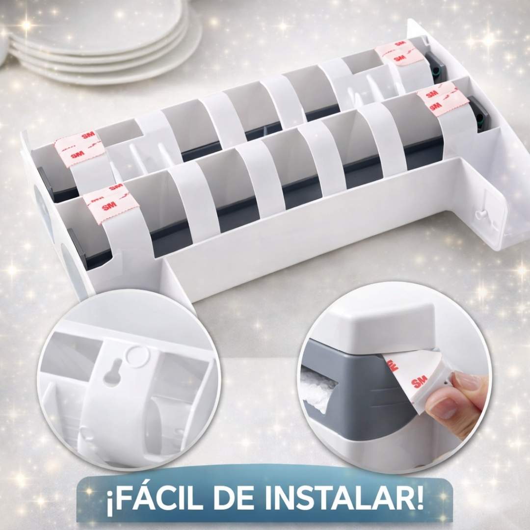 Organizador Multifuncional de Cocina 4 en 1 – Ordena, Corta y Ahorra Espacio en Tu Cocina