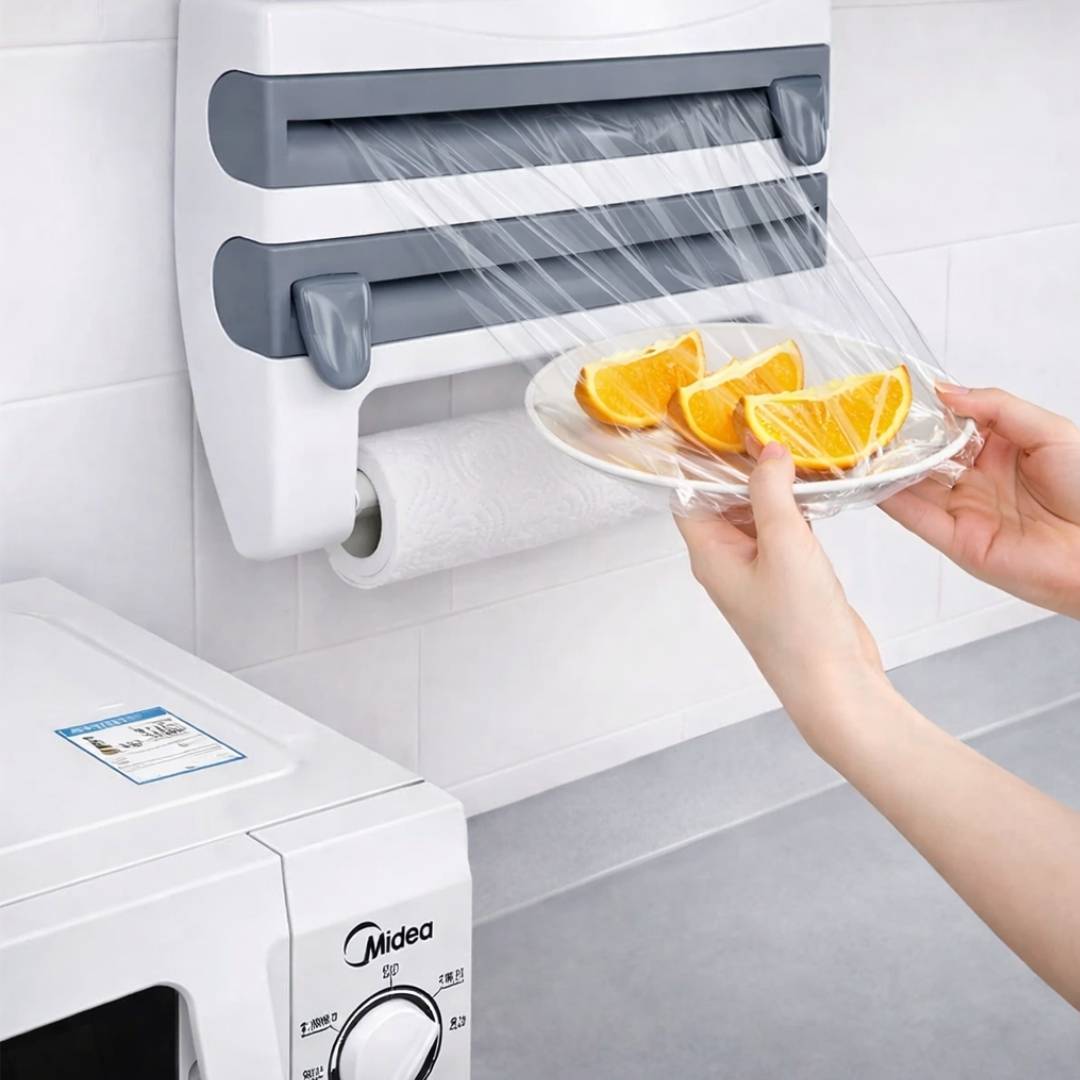 Organizador Multifuncional de Cocina 4 en 1 – Ordena, Corta y Ahorra Espacio en Tu Cocina