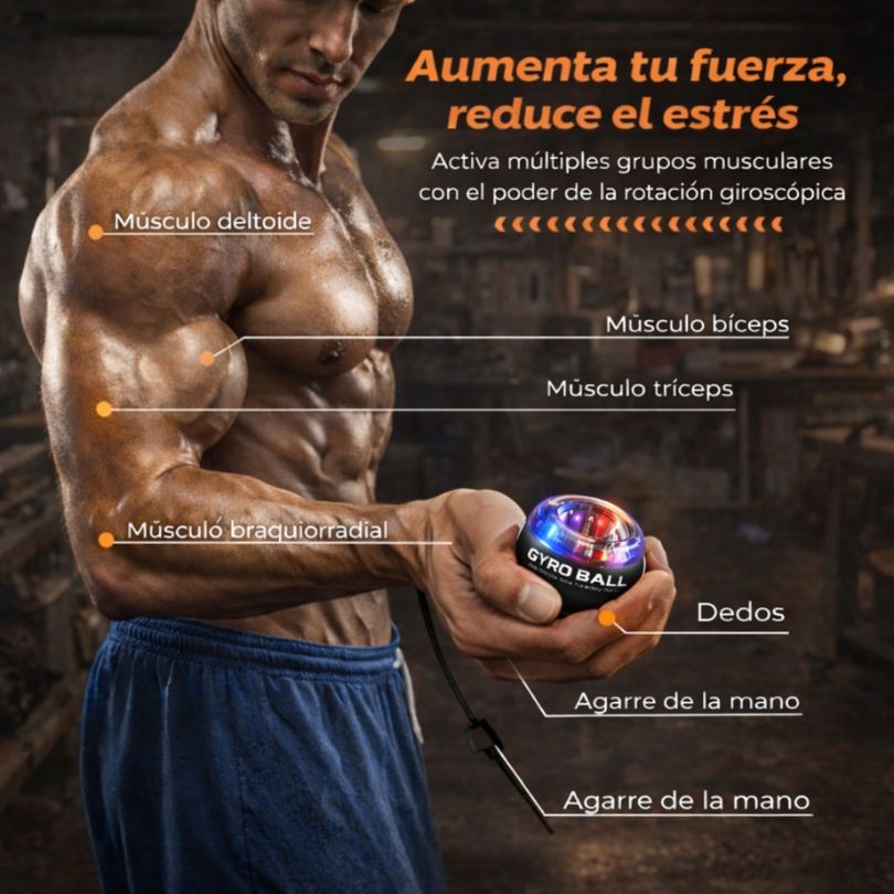 GyroBall Pro – Pelota antiestrés giroscópica y ejercitador de manos