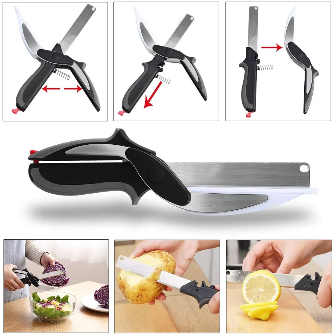Cuchillo Tijera Picador de Cocina 2 en 1