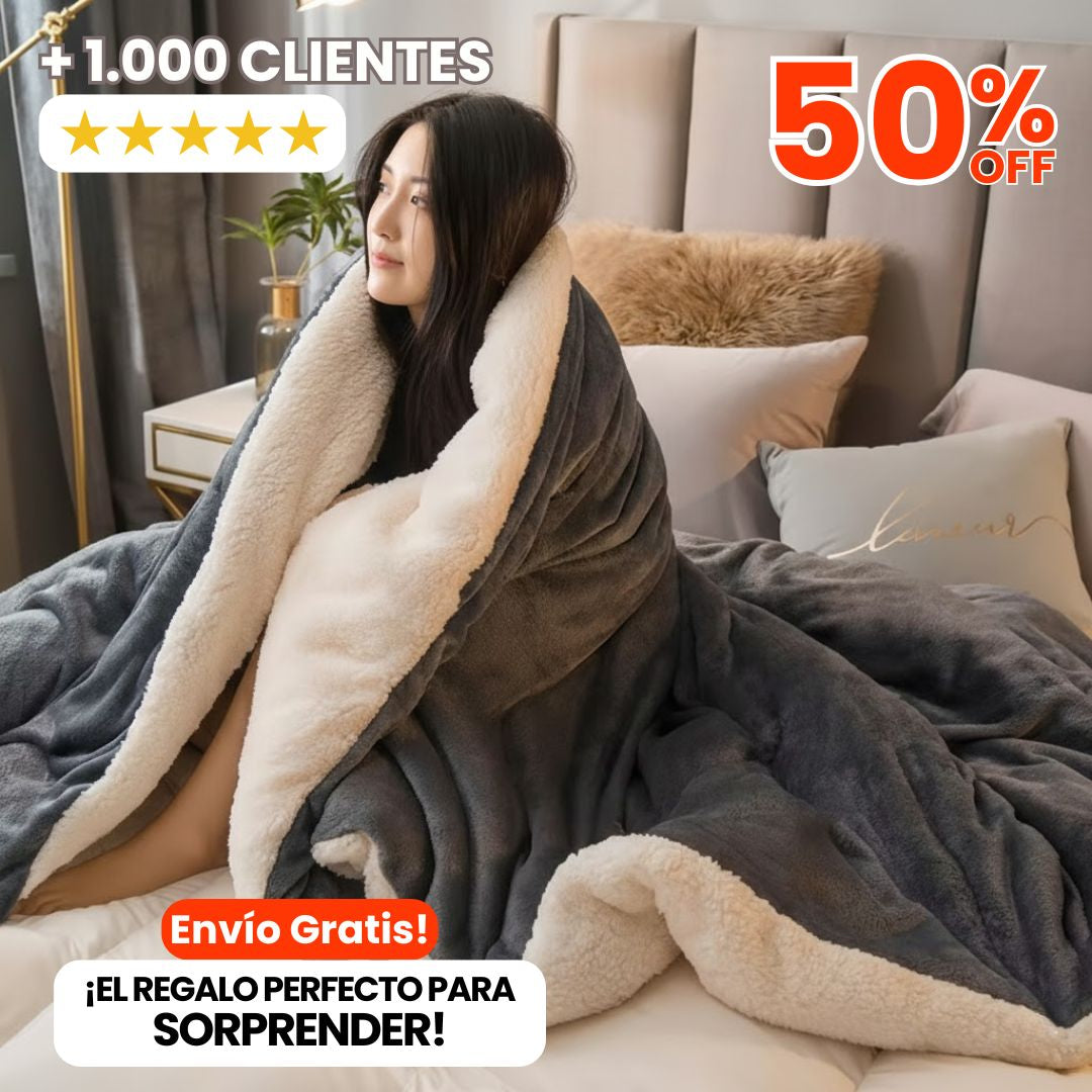 Cobija Premium Piel de Conejo King Ovejera – Lujo y suavidad en cada descanso