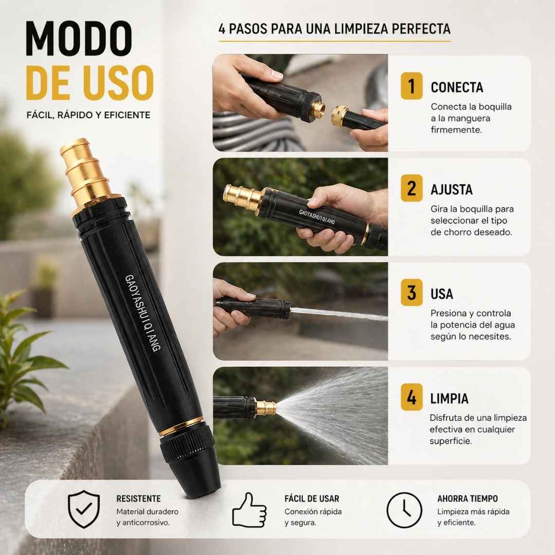 Boquilla de Alta Presión en Bronce: Convierte tu Manguera en una Potente Hidrolavadora