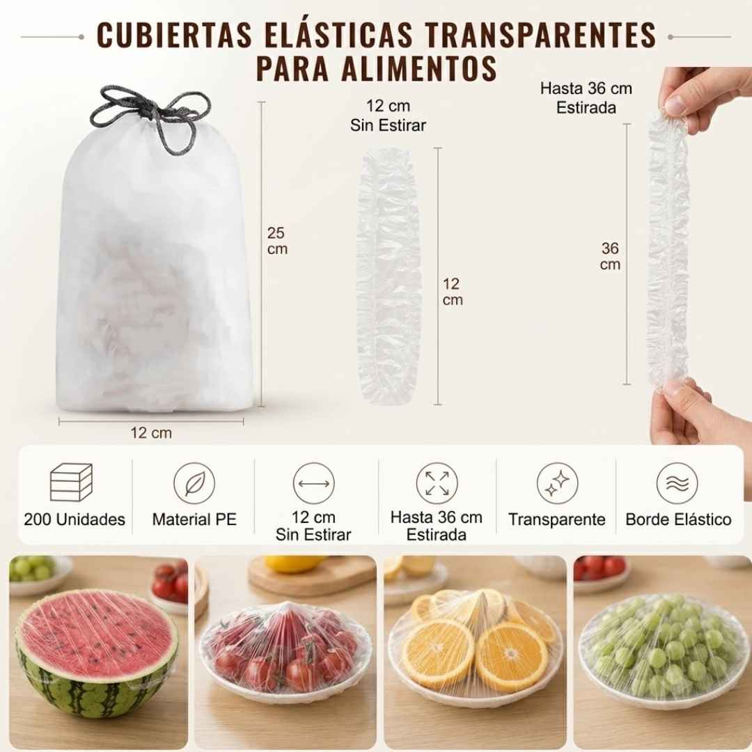 Tapas Silicona Ajustables x 6 Unidades - Conserva Tus alimentos Frescos y Tu Nevera Sin Olores