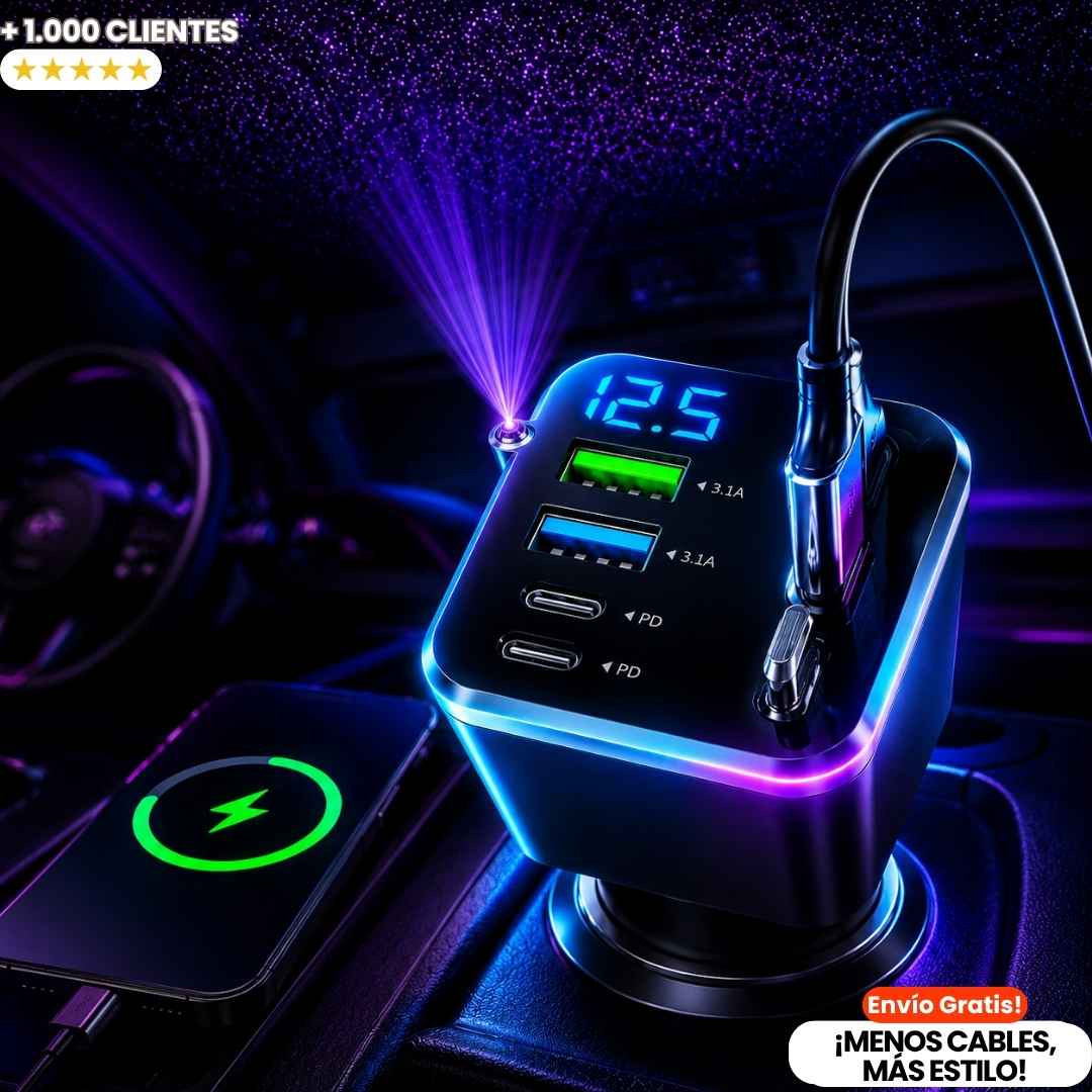 Cargador Celular Carro 4en1 Proyector