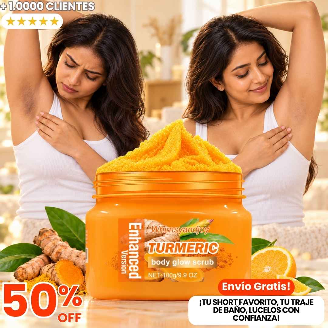 Exfoliante de Cúrcuma Aclarante: Piel suave, parejita y con un brillo hermoso.