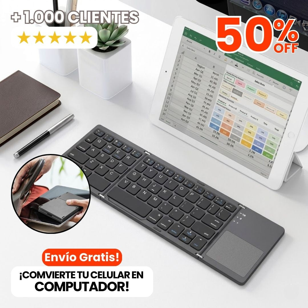 TECLADO PLEGABLE AS-1008 CON TOUCH PAD