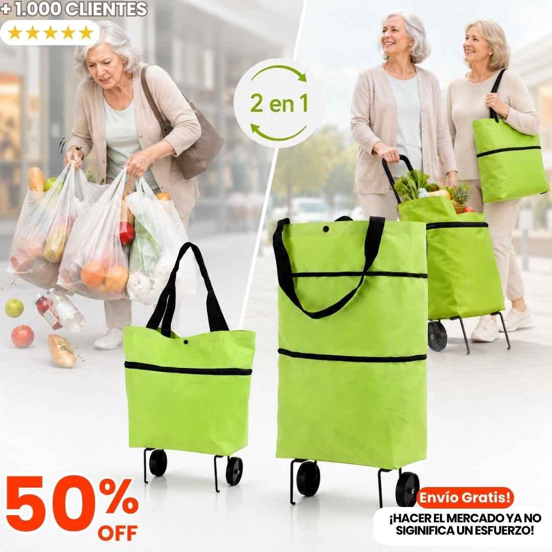 Carrito de Compras Plegable - Llevar Todas Tus Compras Nunca Fue tan Fácil