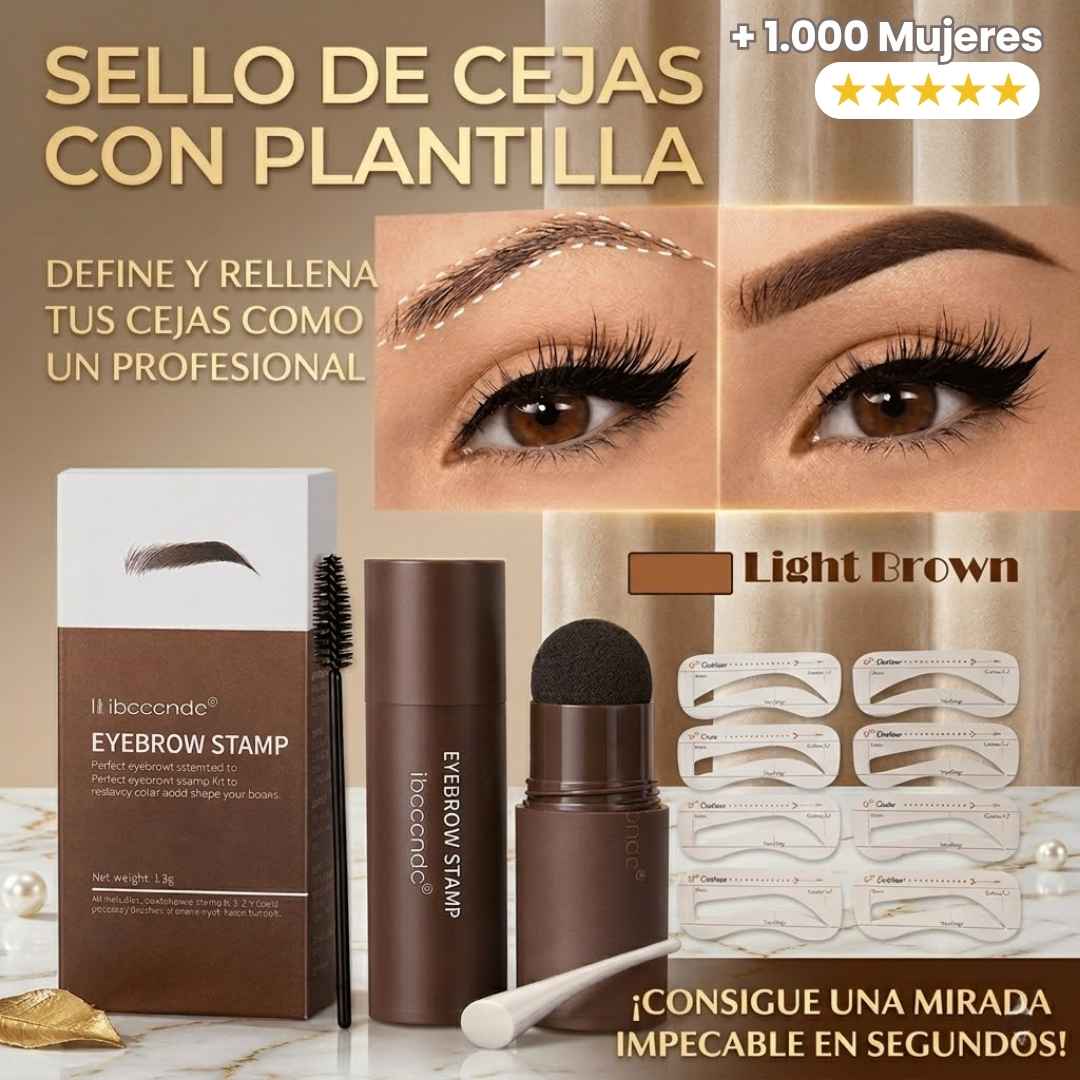 BrowLuxe™ | Sello de Cejas Profesional con Cojín y X10 Plantillas