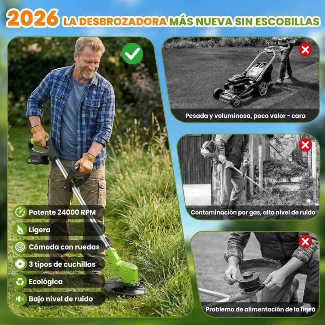 Recortadora Inalámbrica 3 en 1: Máxima Potencia, Cero Esfuerzo