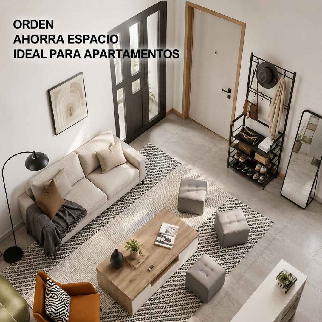 Perchero y Zapatatero 3 en 1 - 4 Niveles Multifuncional