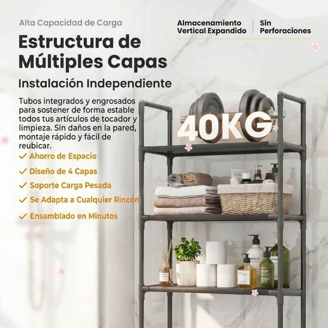 Organizador Para Baño Estante Blanco