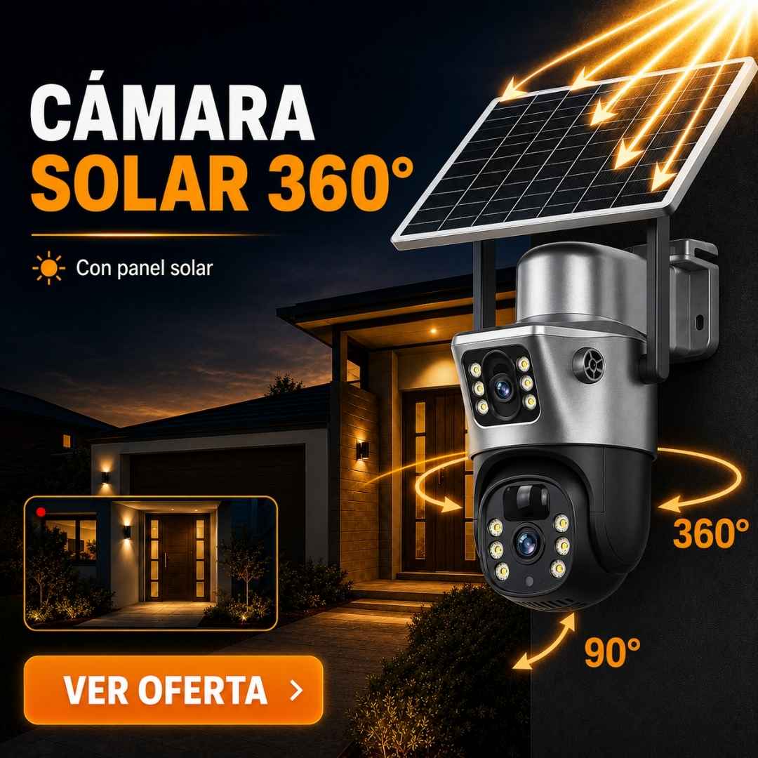 Cámara 360 Panel Solar - Protección sin Electricidad para Tu Hogar