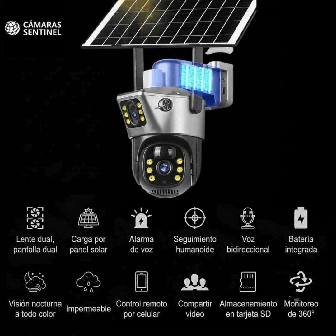 Cámara 360 Panel Solar - Protección sin Electricidad para Tu Hogar