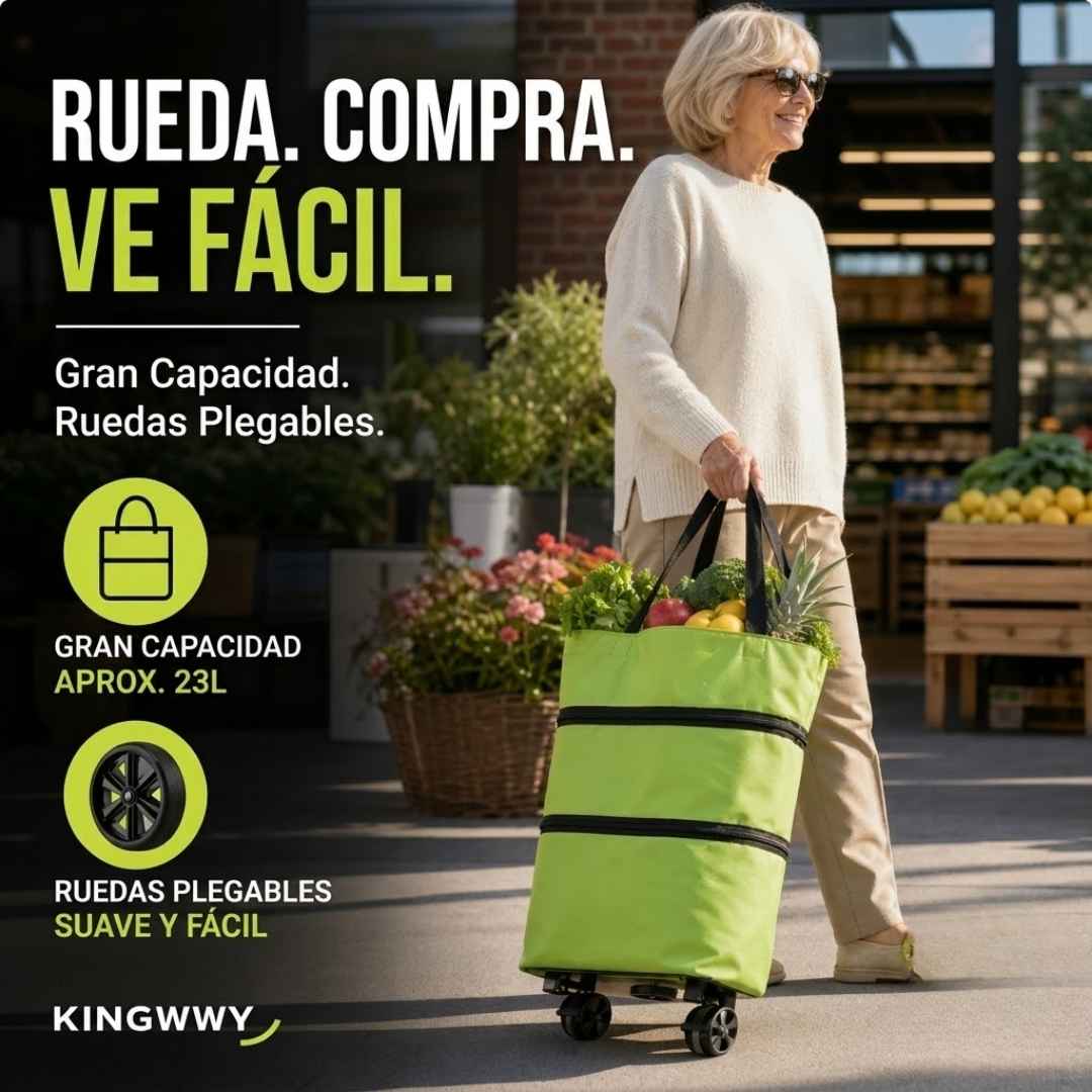 Carrito de Compras Plegable - Llevar Todas Tus Compras Nunca Fue tan Fácil