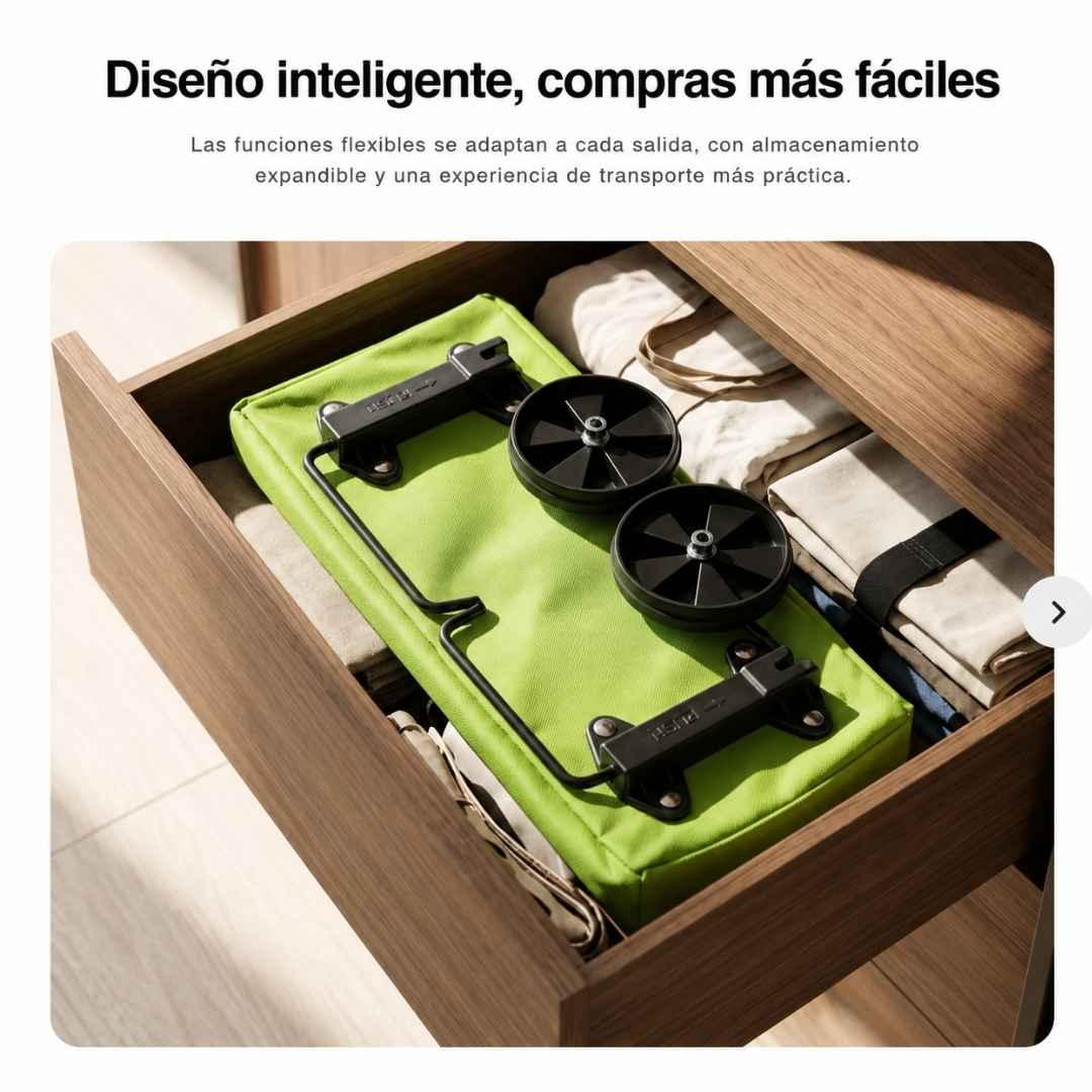 Carrito de Compras Plegable - Llevar Todas Tus Compras Nunca Fue tan Fácil