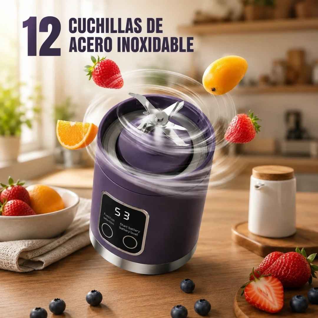 Licuadora Portátil USB: Tus Jugos Listos en Segundos y Sin Encartarte.