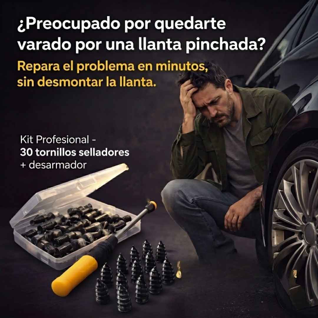 Kit Profesional con 30 Tornillos Selladores-Despínchate en Segundos sin Bajar la Llanta