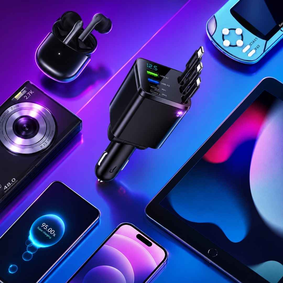 Cargador Celular Carro 4en1 Proyector