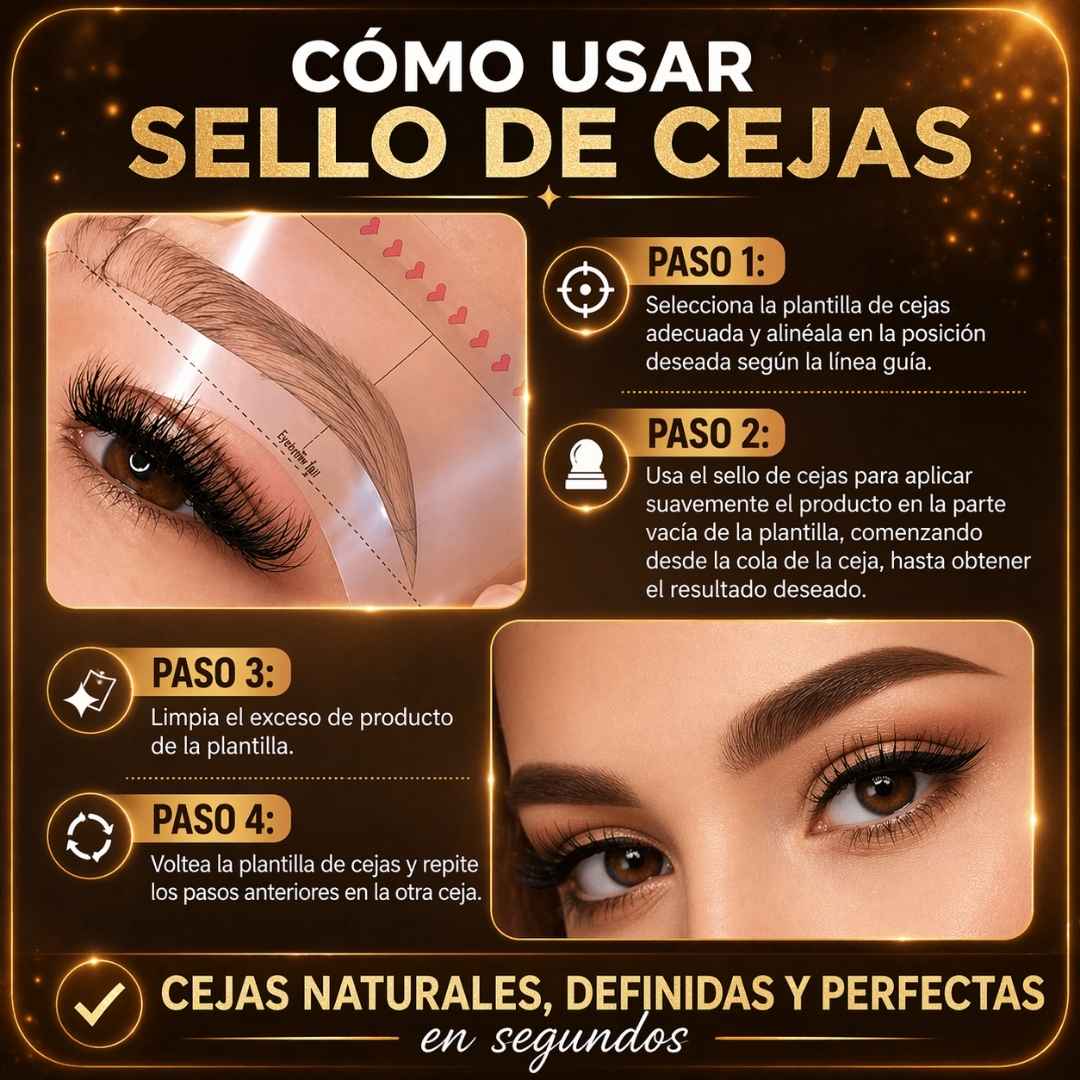 BrowLuxe™ | Sello de Cejas Profesional con Cojín y X10 Plantillas