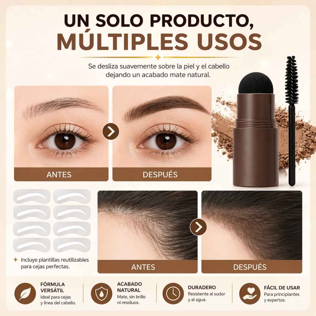 BrowLuxe™ | Sello de Cejas Profesional con Cojín y X10 Plantillas