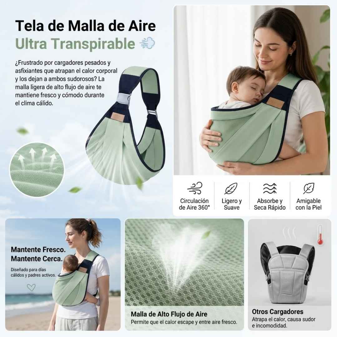 Cargador de Hombro Para Bebé: Manos Libres y Cero Dolor de Espalda