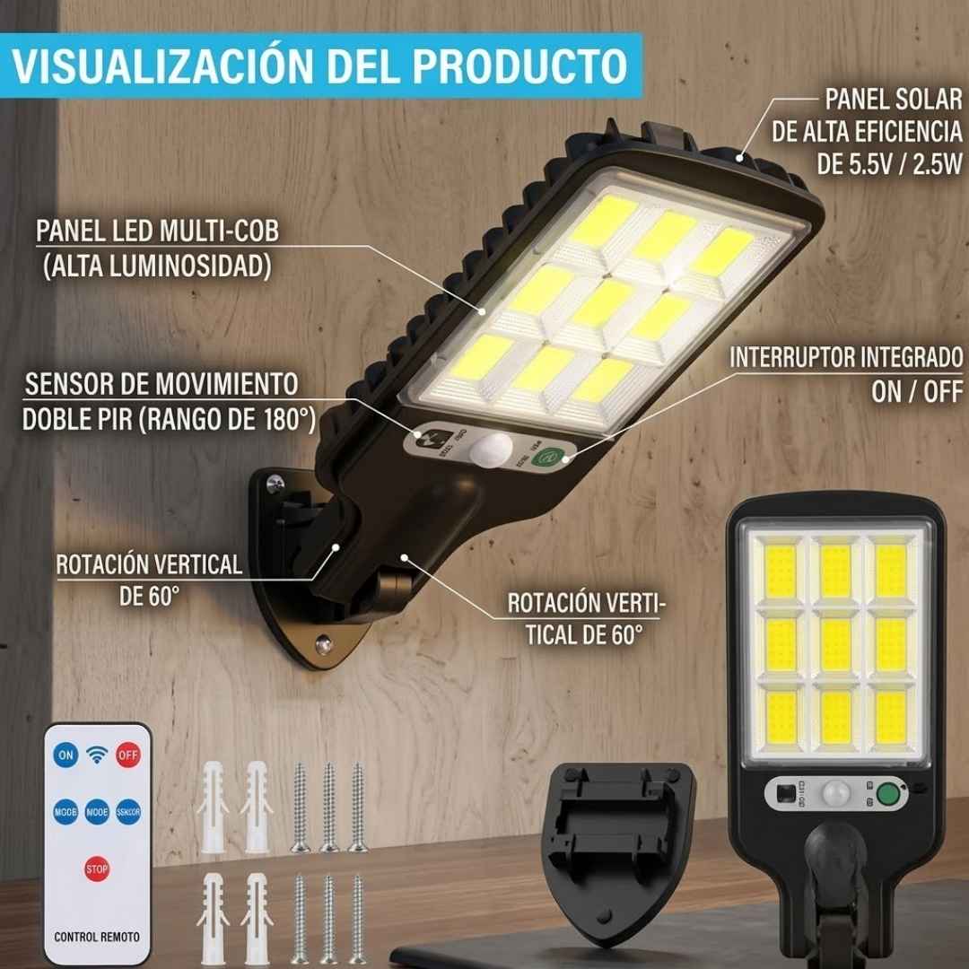 Lampara Reflector Led Con Panel Solar - Oferta X2