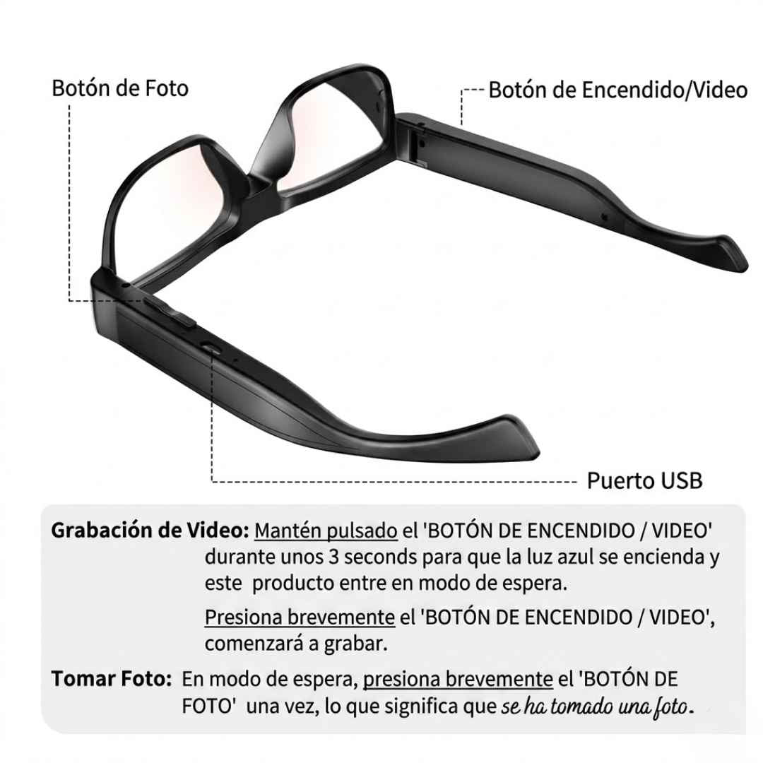Gafas de Acción HD: Graba Cada Recorrido en Primera Persona sin Ocupar tus Manos