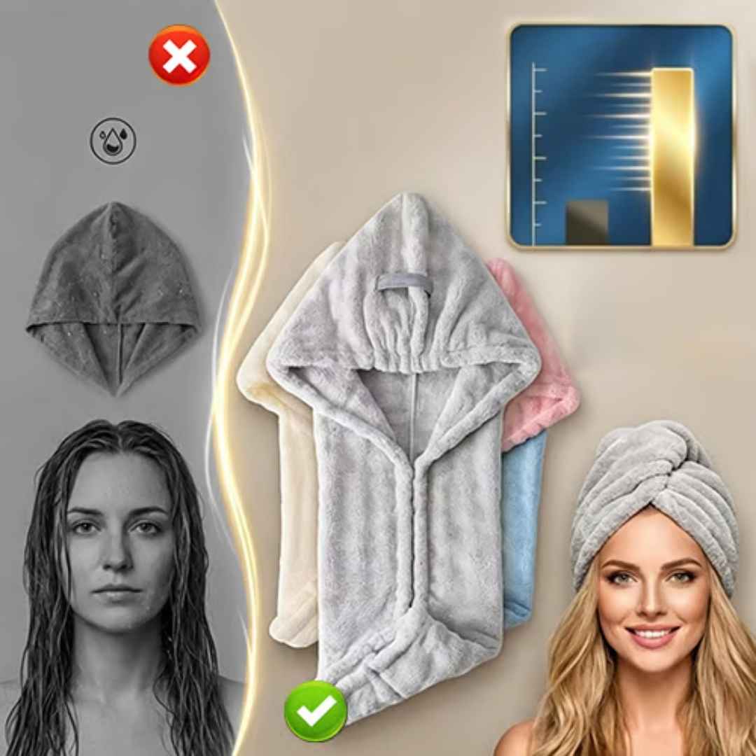 Toalla Para Cabello Microfibra Turbante-Pelo sin Frizz en Minutos.