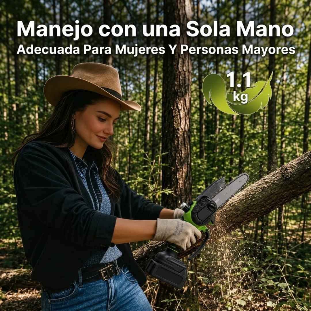 Mini Motosierra Inalámbrica (15 cm): Arregla tu Finca o Jardín en Minutos, Sin Hacer Fuerza y Sin Enredos.