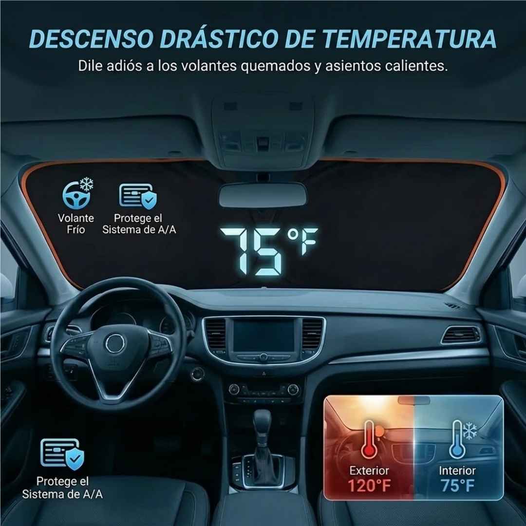 Parasol Tipo Sombrilla: Tu Carro Fresco y Protegido del Sol al Instante.