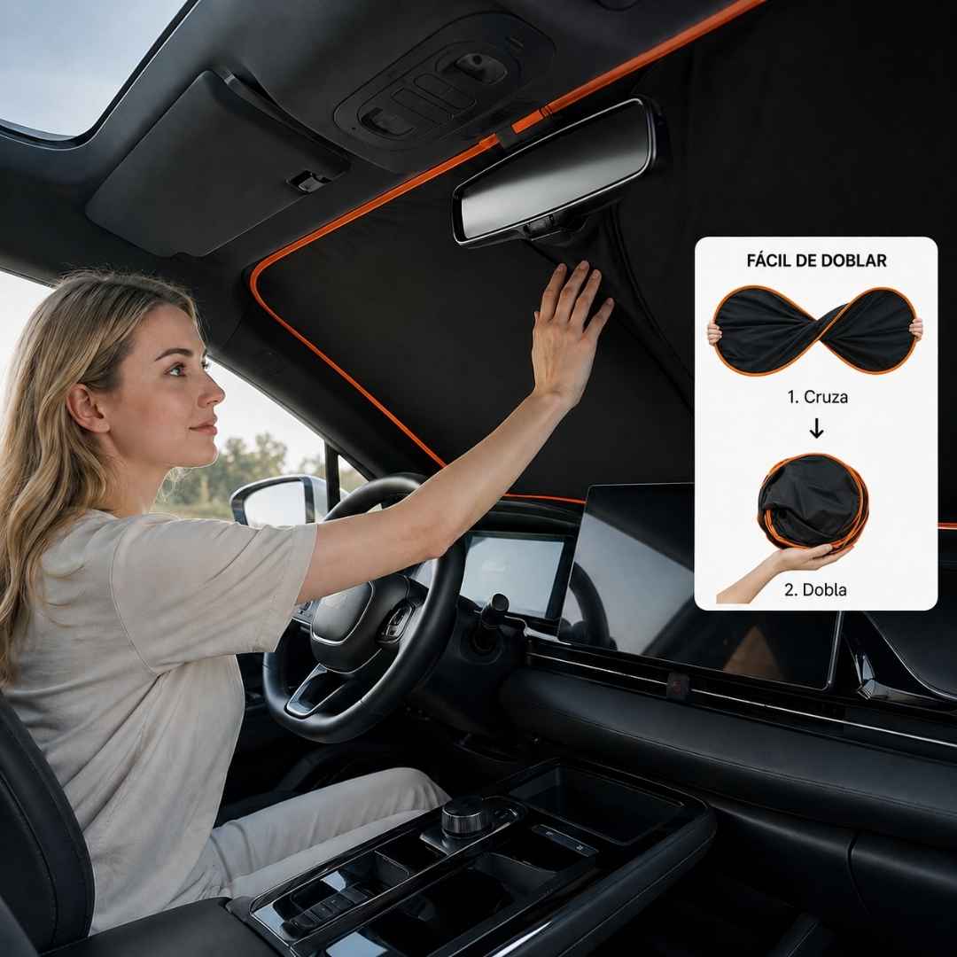 Parasol Tipo Sombrilla: Tu Carro Fresco y Protegido del Sol al Instante.