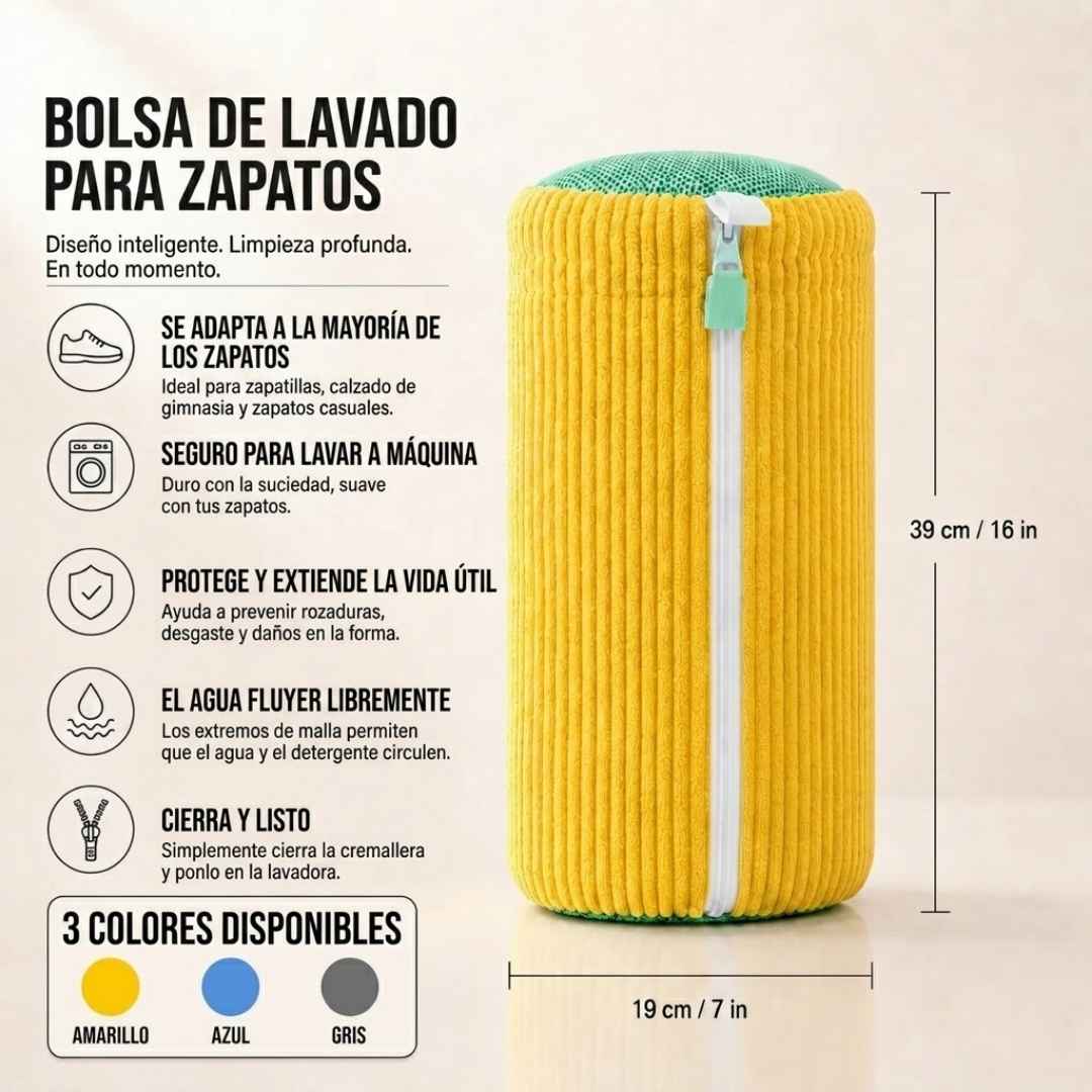 Bolsa Mágica para Lavar Tenis: Zapatos Limpiecitos en la Lavadora sin Dañarlos.