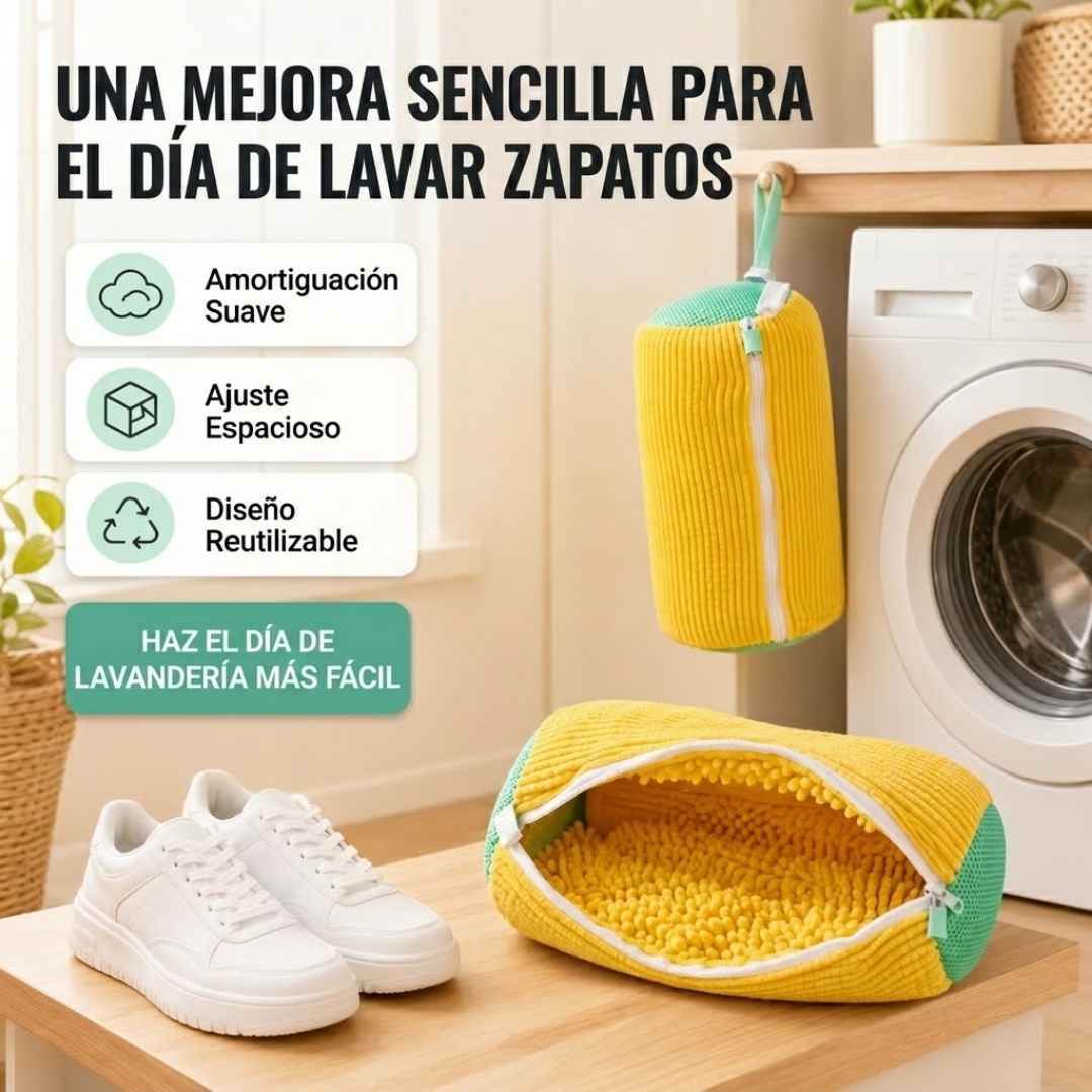 Bolsa Mágica para Lavar Tenis: Zapatos Limpiecitos en la Lavadora sin Dañarlos.
