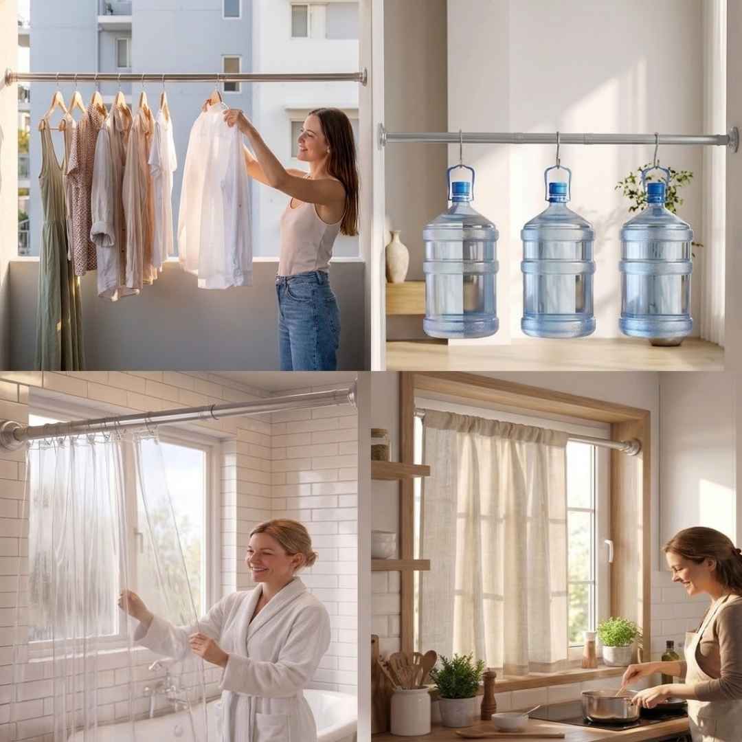 Tubo Expansible Multiusos: Cuelga lo que Quieras en Segundos (Sin Taladros)