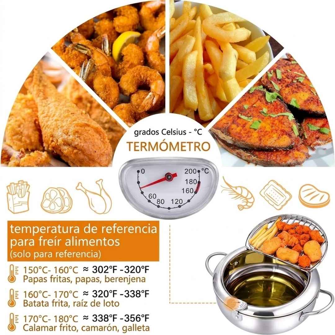 Olla Freidora Japonesa Pro: Fritos Perfectos y Cero Regueros.