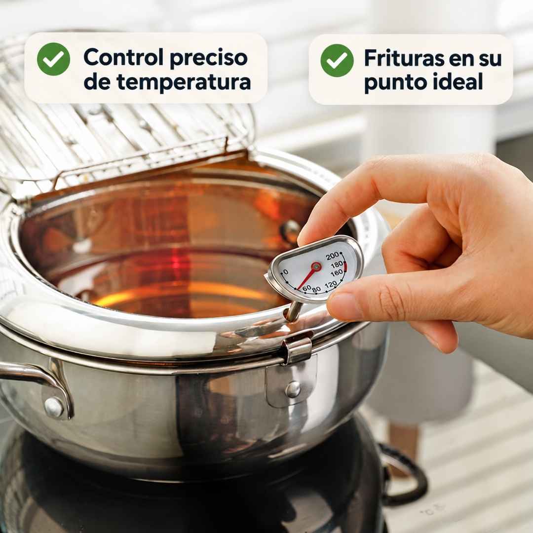 Olla Freidora Japonesa Pro: Fritos Perfectos y Cero Regueros.