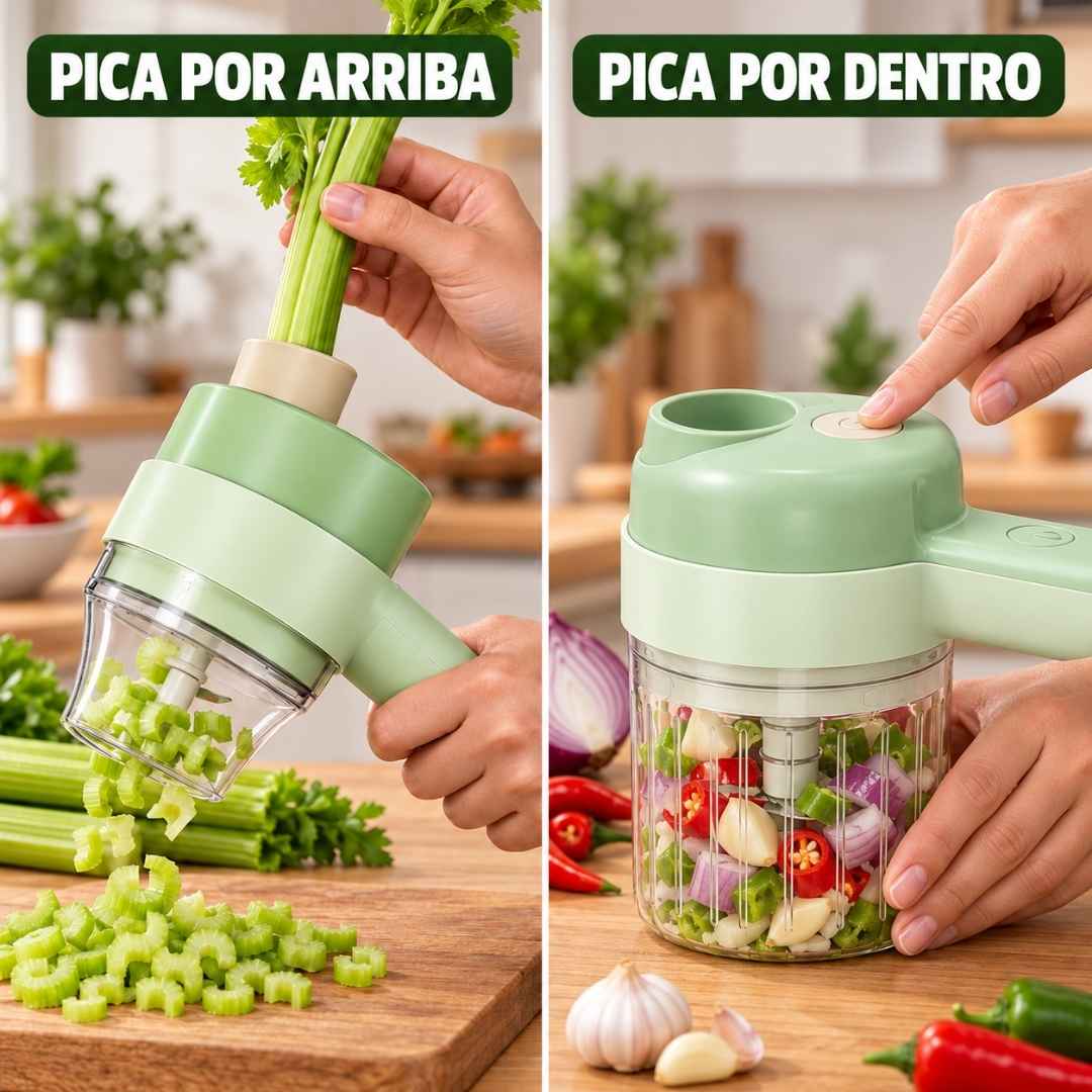 Picatodo Eléctrico 4 en 1: Cocine en segundos sin esfuerzo ⚡