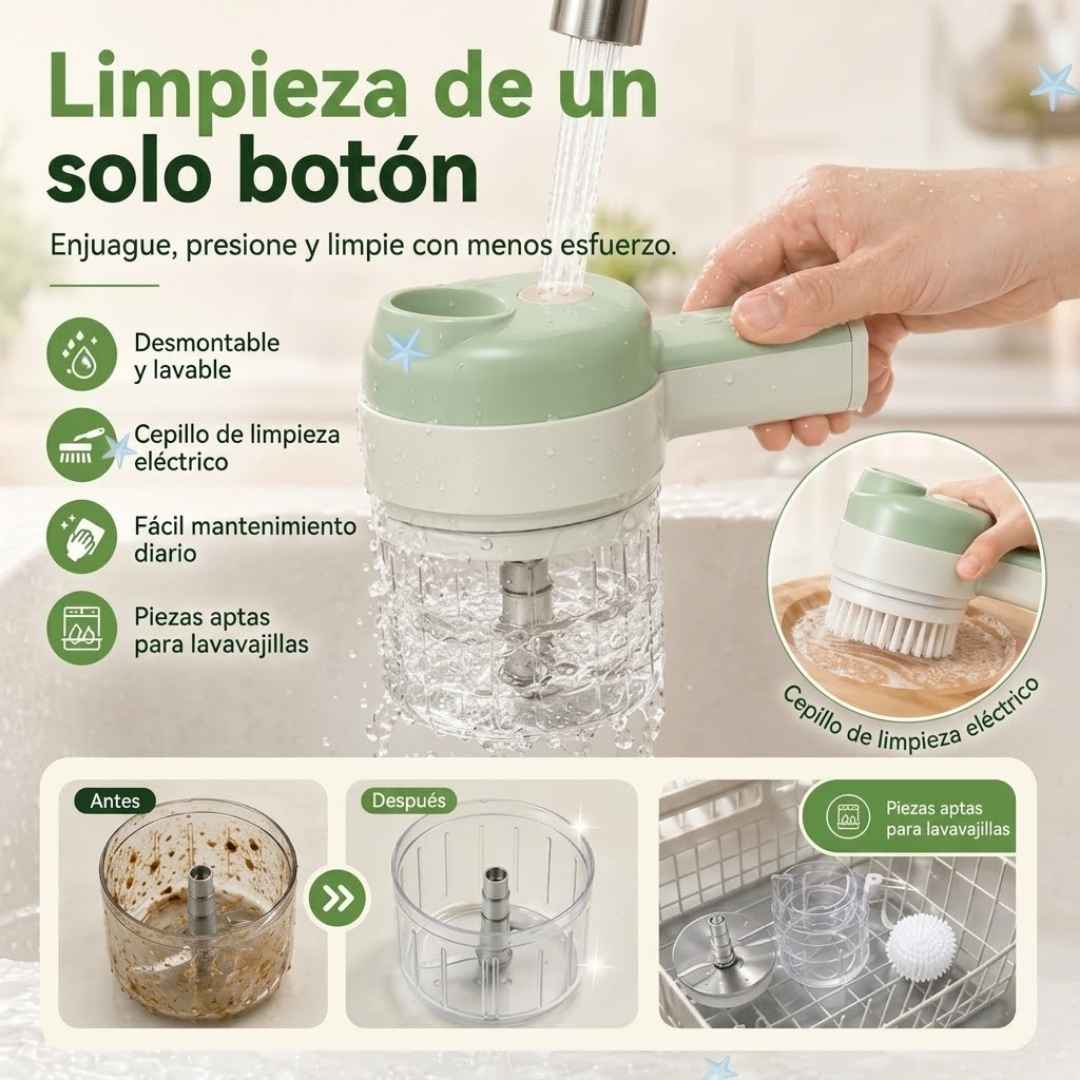 Picatodo Eléctrico 4 en 1: Cocine en segundos sin esfuerzo ⚡