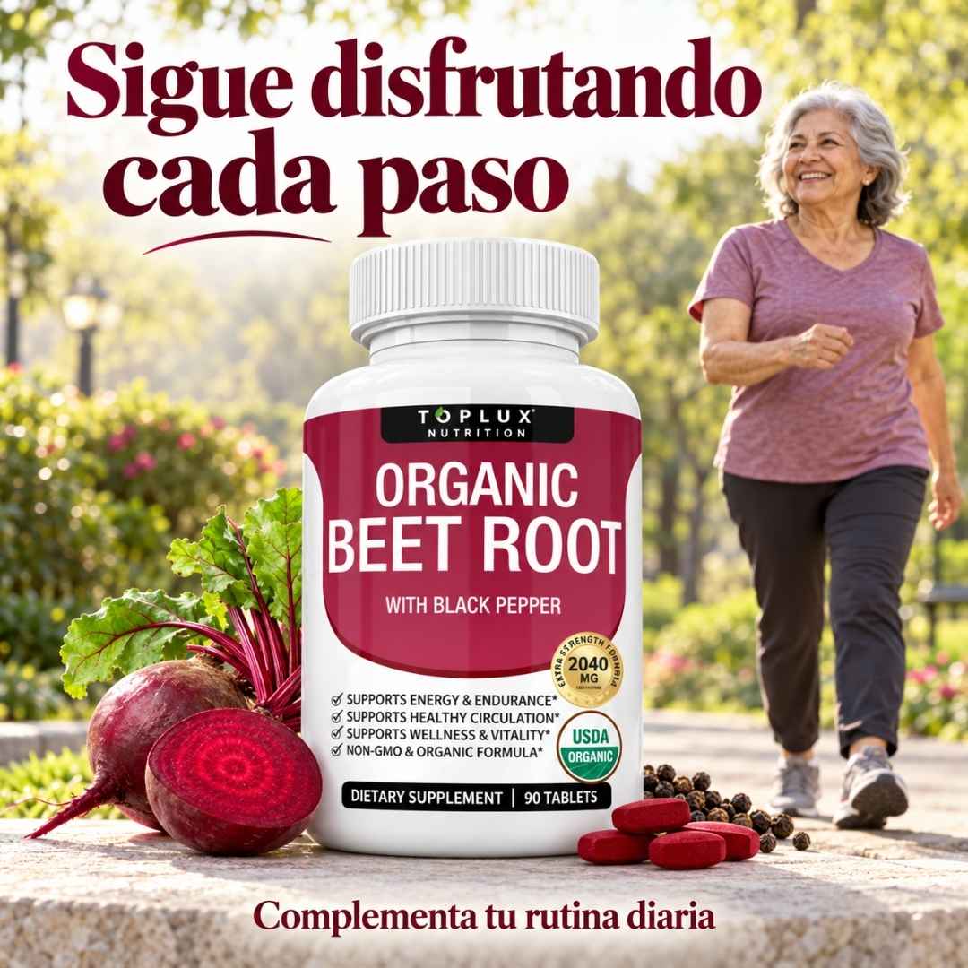 Organic Beet Root: Energía Natural para Rendir Todo el Día sin Cansancio