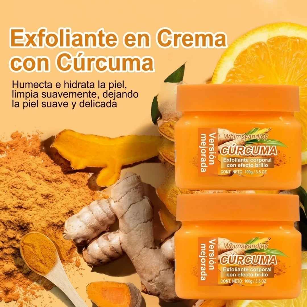 Exfoliante de Cúrcuma Aclarante: Piel suave, parejita y con un brillo hermoso.