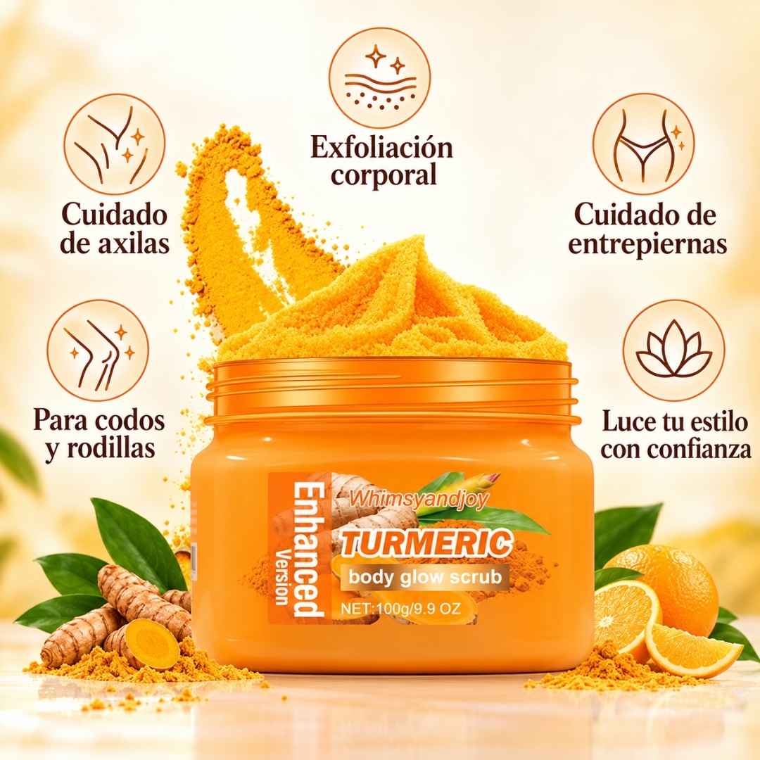 Exfoliante de Cúrcuma Aclarante: Piel suave, parejita y con un brillo hermoso.