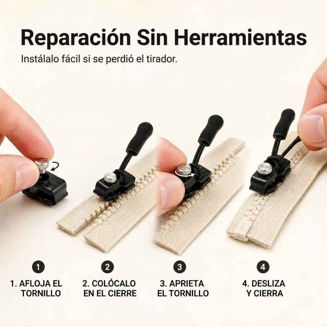 SET DE 3 CIERRE DE CREMALLERAS-El clip mágico que arregla cremalleras en segundos.