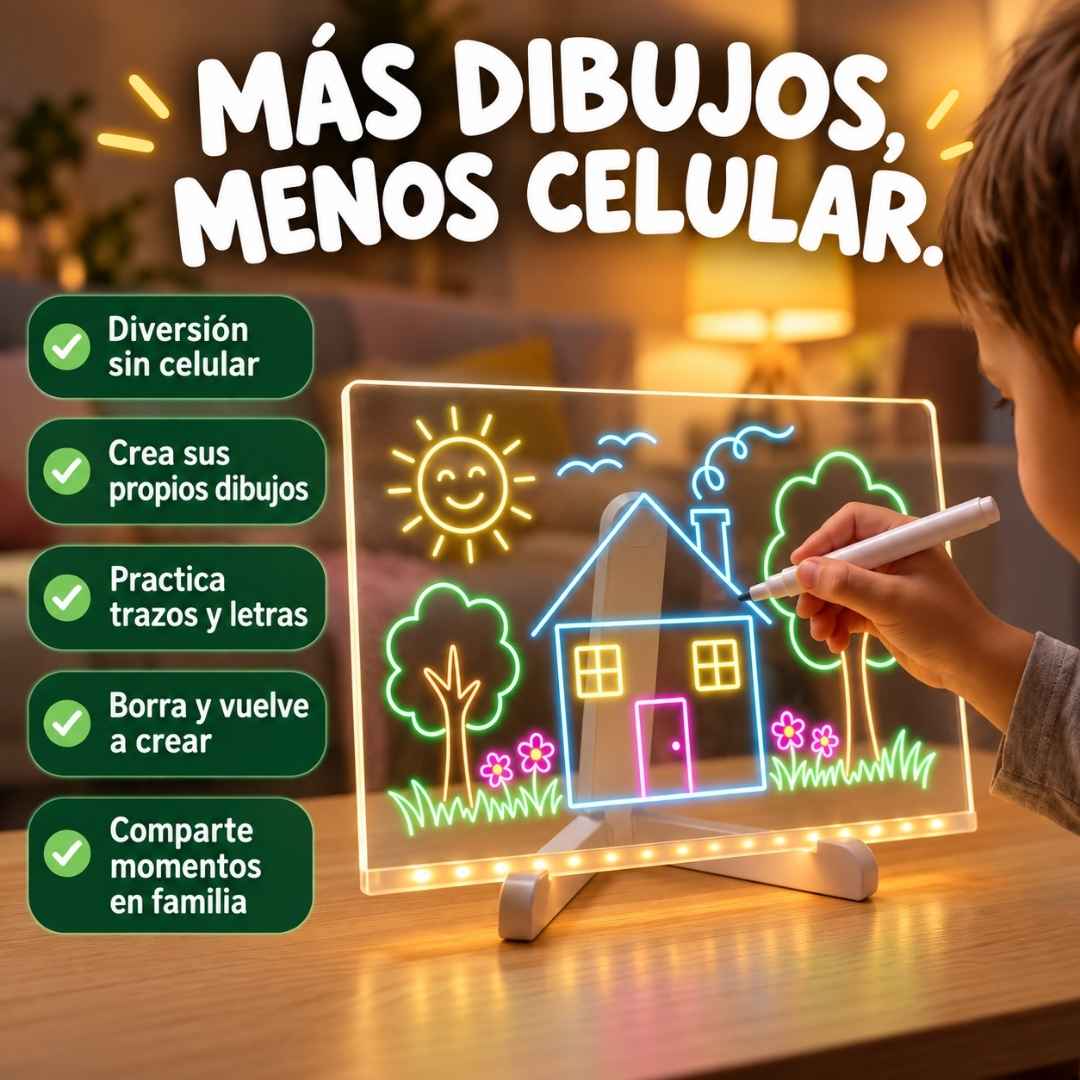 Pizarra Mágica LED: Diversión sin Pantallas.