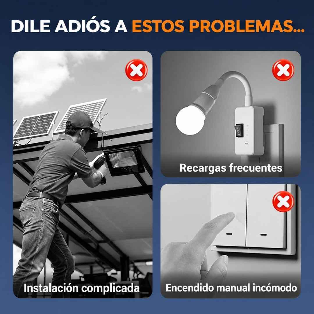 Lámpara Solar de Pinza con Sensor: Ilumina tu casa y olvídate del recibo de la luz.